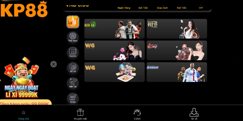 Đăng nhập KP88 trải nghiệm kho game cá cược đa dạng