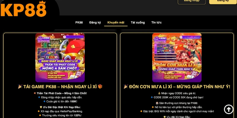 Khuyến mãi nhà cái KP88 dành tặng hội viên tải app