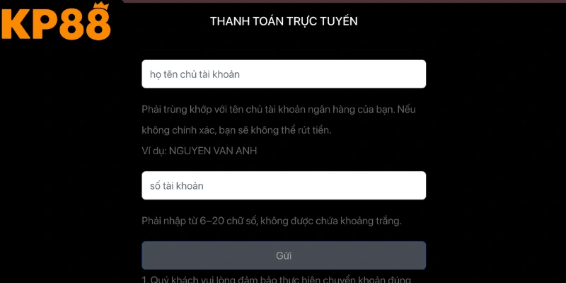 Lưu ý nạp tiền chơi game cá cược cùng nhà cái KP88