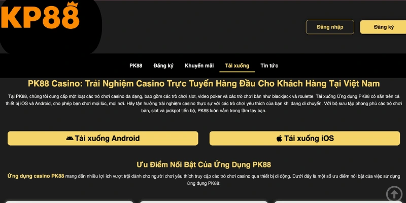 Lưu ý tải app cá cược nhà cái KP88 cho người chơi